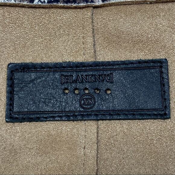 BlankNYC Snake Charmer Faux Suede Jacket Coat Womens Size XS Brown Tan - Picture 14 of 16